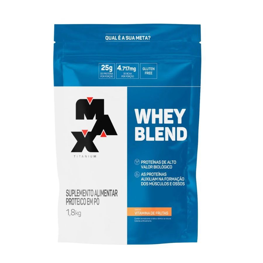 Whey Blend Refil 1,8kg Max Titanium Suplemento Alimentar Proteico em Pó Linha Whey Blend em Oferta na Shopee