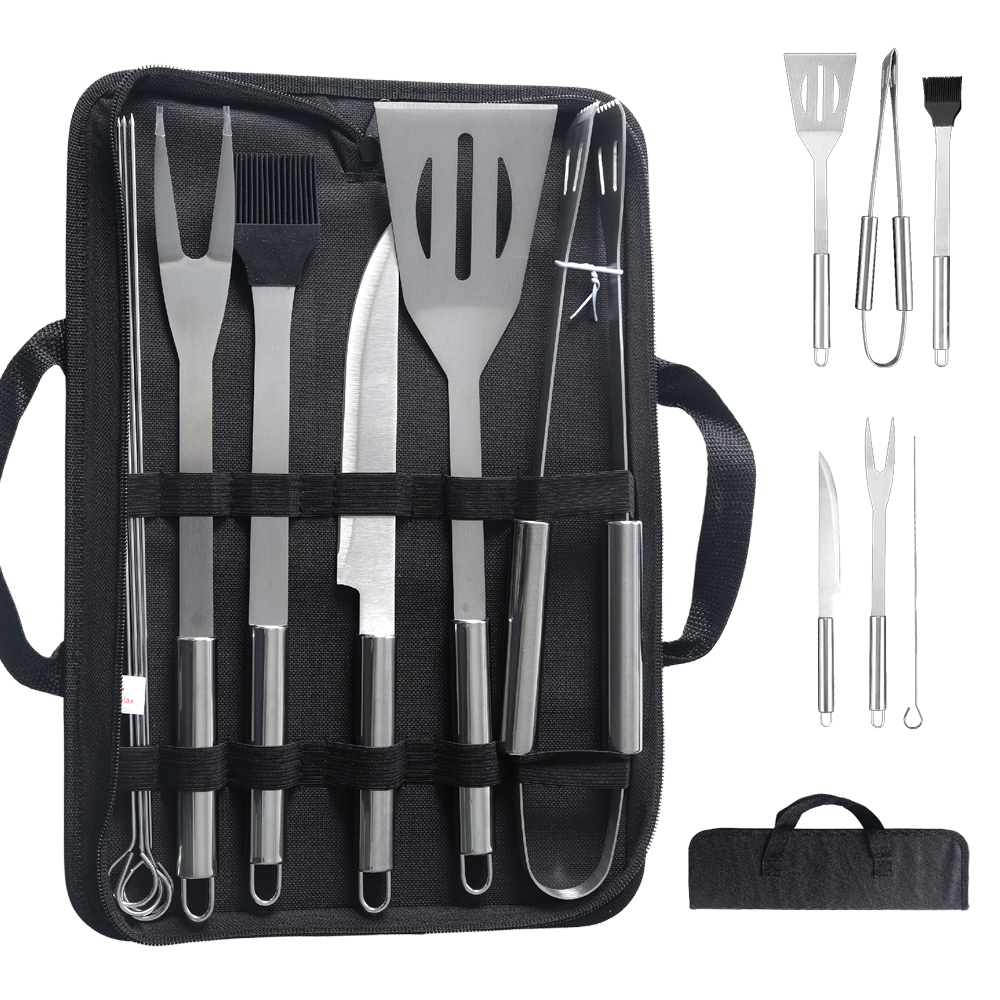 Kit Churrasco 10 Peças Aço Inox com Estojo de Transporte Grillrelax