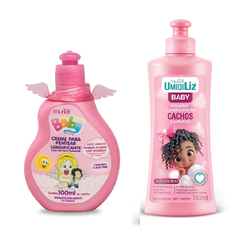 Umidificante Umidiliz Baby 150ml + Creme Pentear Muriel Baby