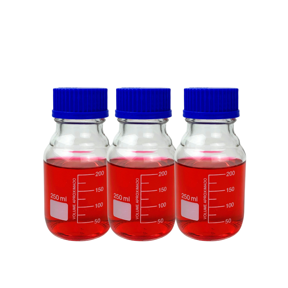 Frasco Reagente Tampa Rosca Vidro Boro 3.3 250ml