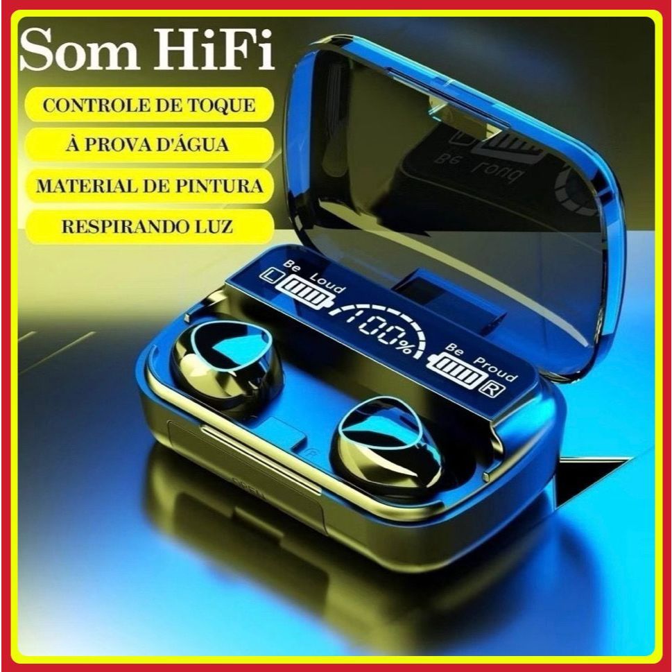 Fone De Ouvido bluetooth 5.3 Fone M10 Sem Fio tws Estéreo Com Pod Carregador