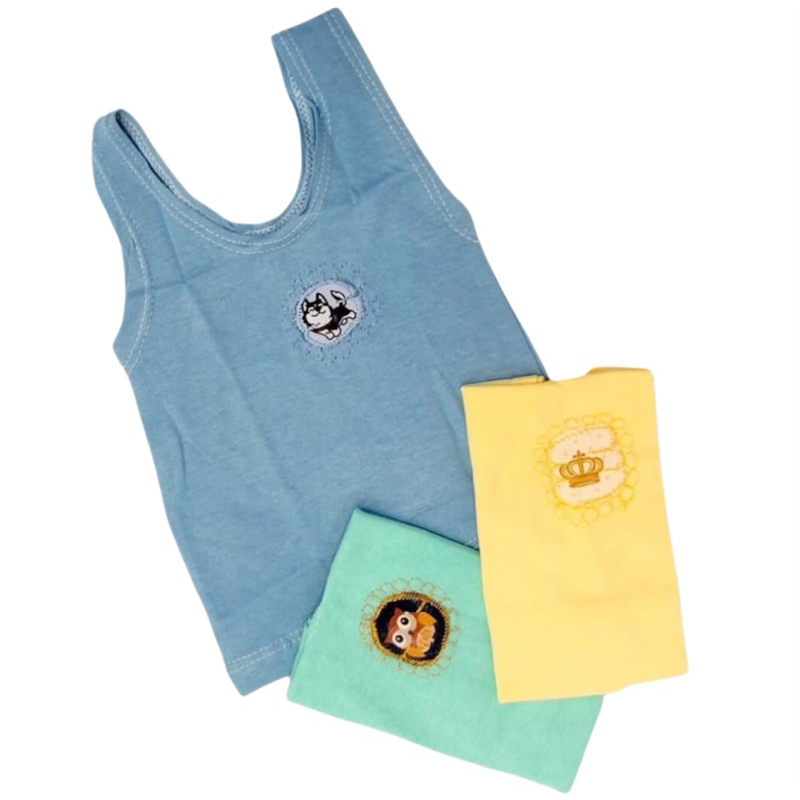 Kit 3 Camisetas Infantil Menina Menino Recém Nascido RN Roupas de Bebê Camiseta Pano Bordado 100% Algodão