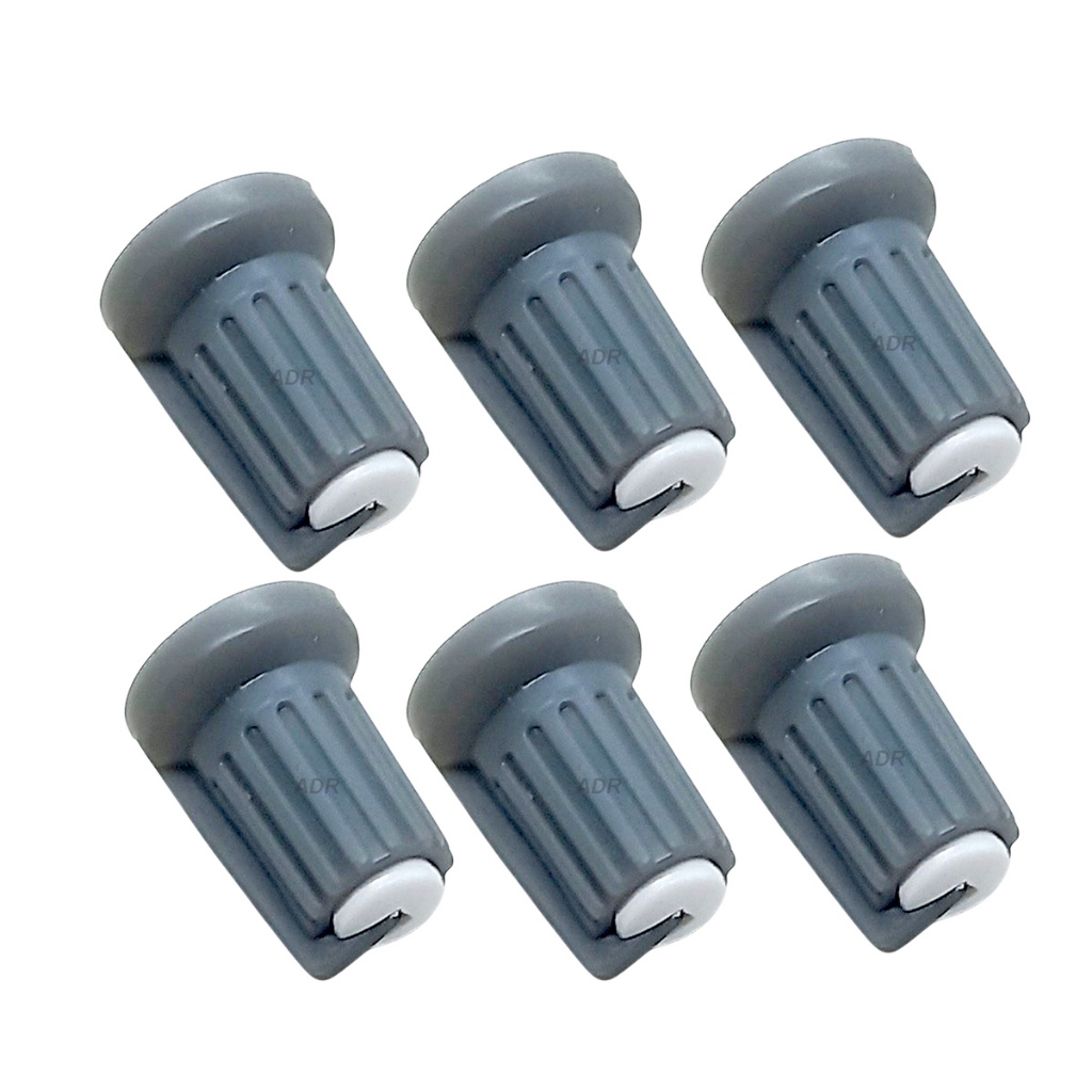 Kit 6 Knob Plastico Estriado 18mm Botão para Potenciometro - Agudo grave Balanço Volume