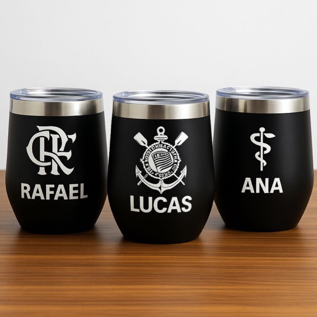 360Ml Copo Cuia Térmico Personalizado Com Tampa Seu Time Figura