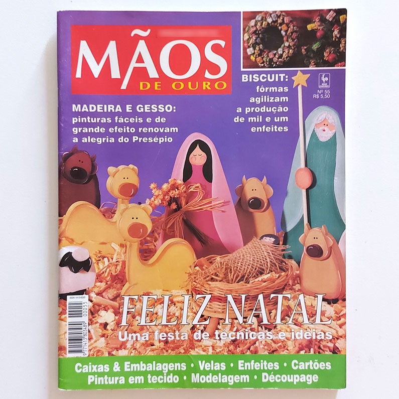 Revista Mãos De Ouro N55 Nov2001 Natal Madeira Gesso Biscuit