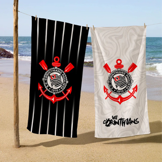 Toalha Banho Corinthians/São Paulo - Licenciada - Presente/Aniversário/Torcedor -Modelo Praia Dohler em Oferta na Shopee