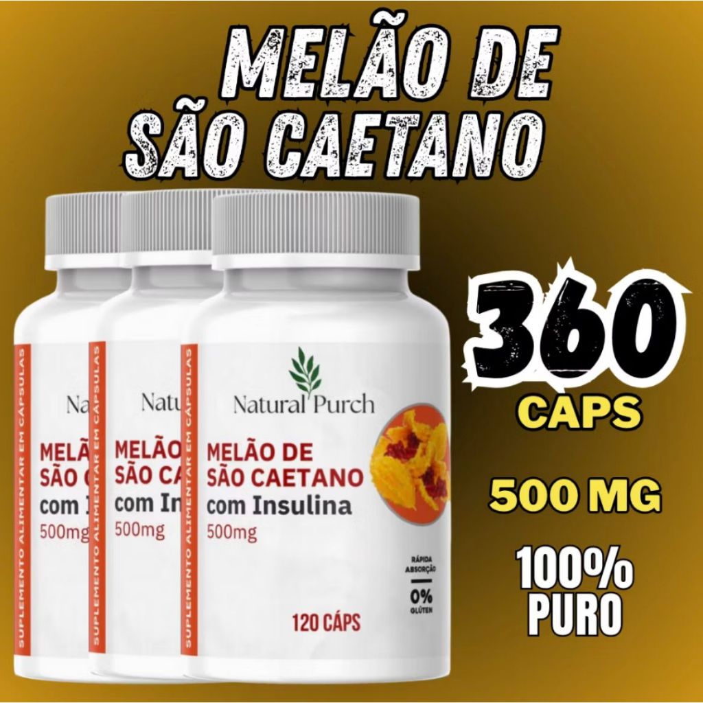 Melão São Caetano Puro melao amargo Momordica charantia 120 Capsula 500mg 100% Original