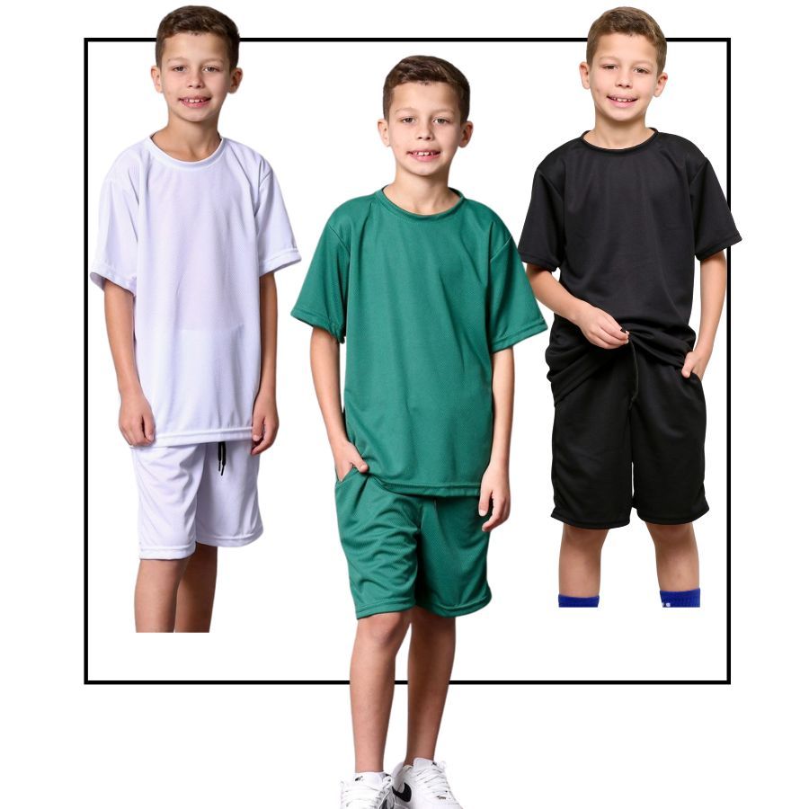 CONJUNTO JUVENIL DRY FIT MASCULINO CAMISETA + SHORT