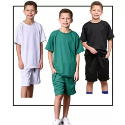 CONJUNTO JUVENIL DRY FIT MASCULINO CAMISETA + SHORT