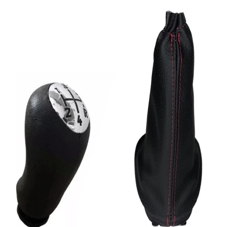 Bola Manopla + Coifa Cambio Logan Sandero Original Vermelha