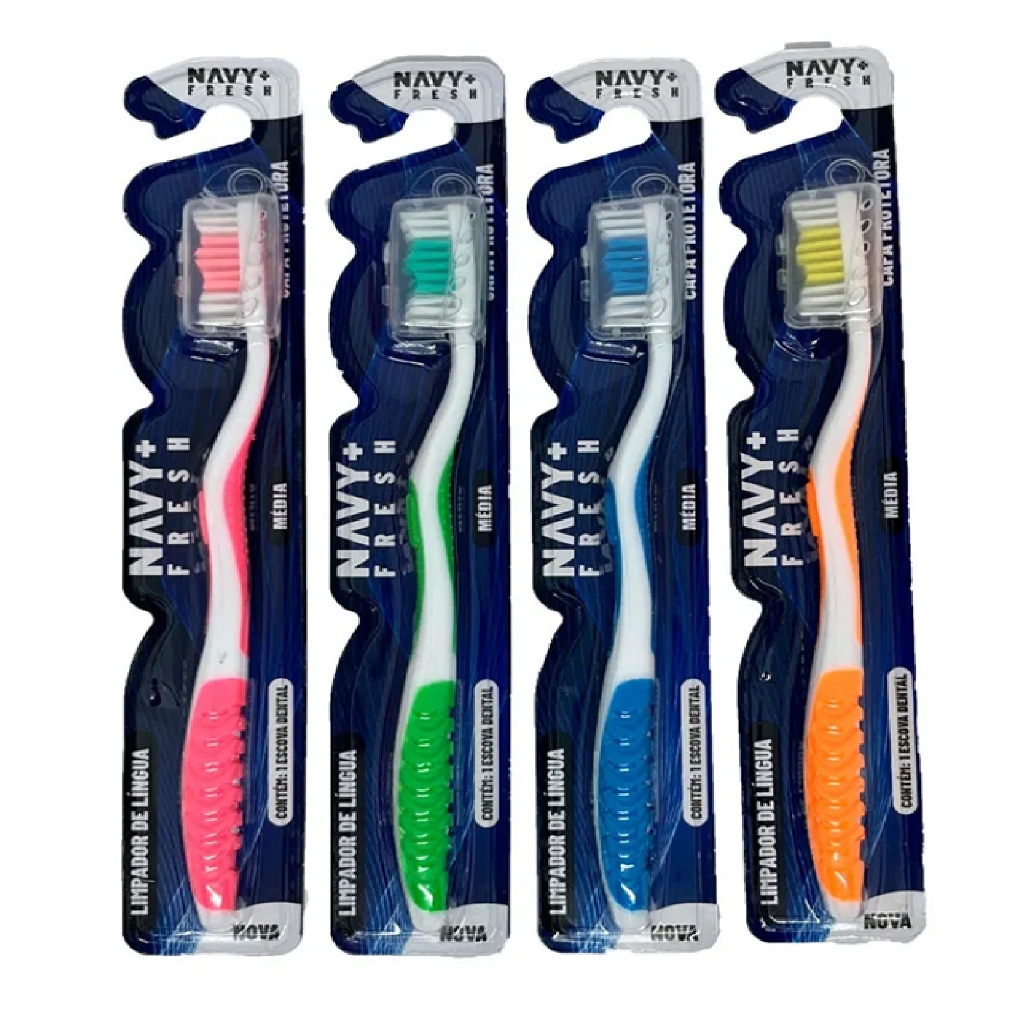 Pack com 12 unidades Escova Dental Navy em Oferta na Shopee