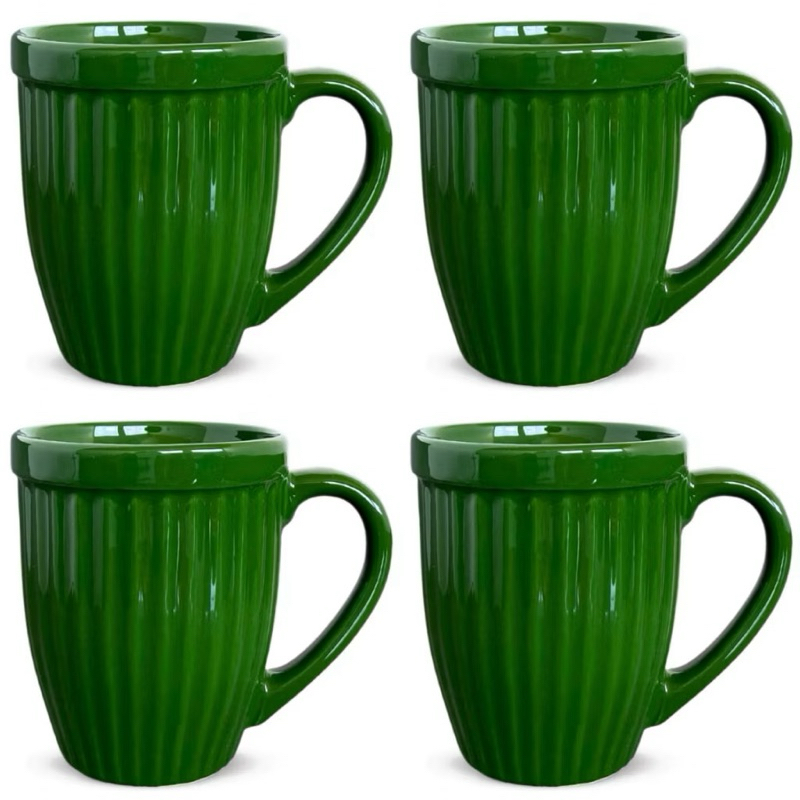 Kit 4 Canecas Xícaras Itália Segunda Linha Defeitos Cerâmica 390mL 12 Cores Cappuccino Mesa Posta