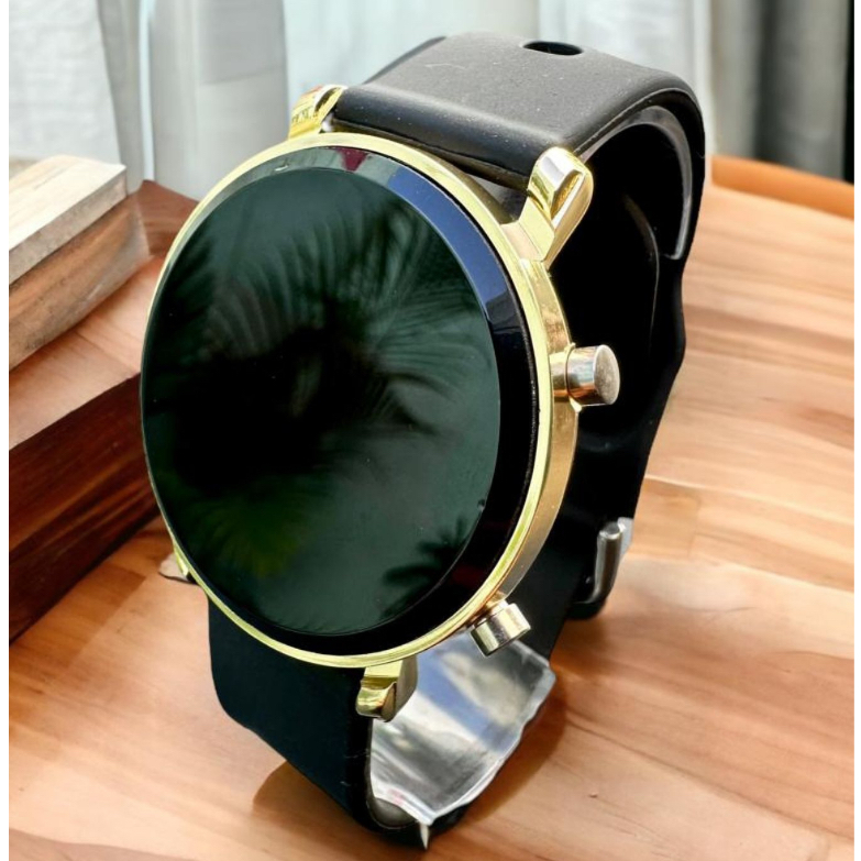 Relógio FEMININO Digital Led REDONDO FECHO rosa preto Watch pulseira de borracha em Oferta na Shopee