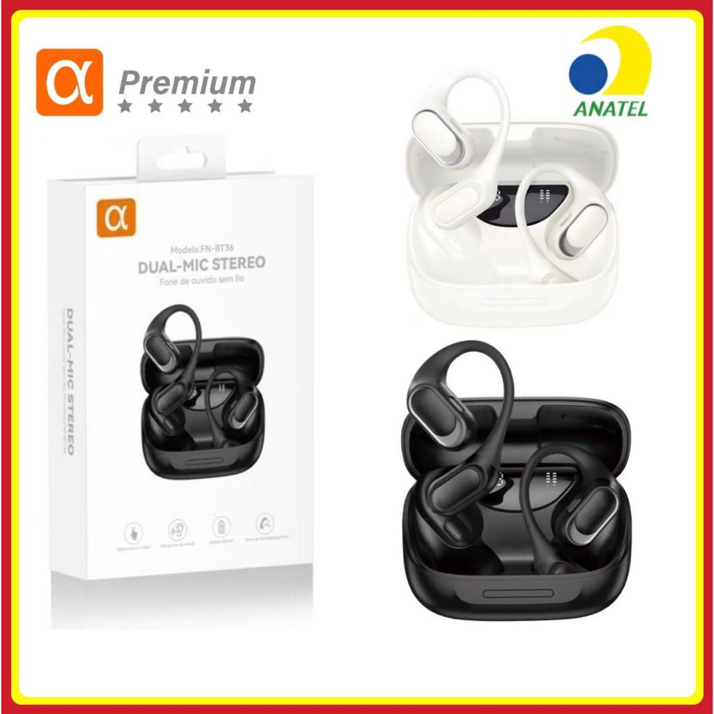 Fone ouvido de Condução Ossea Esportivo Bluetooth 5.4 fone sem fio Resistente a Água original AGOLD