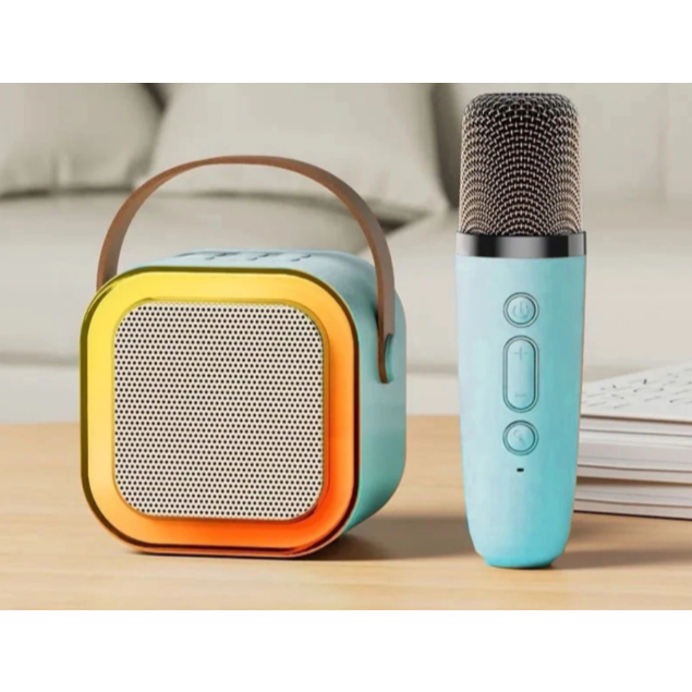 Mini Caixa De Som Portátil com Bluetooth Karaokê C/ 1 Microfone  - Brincadeira Crianças