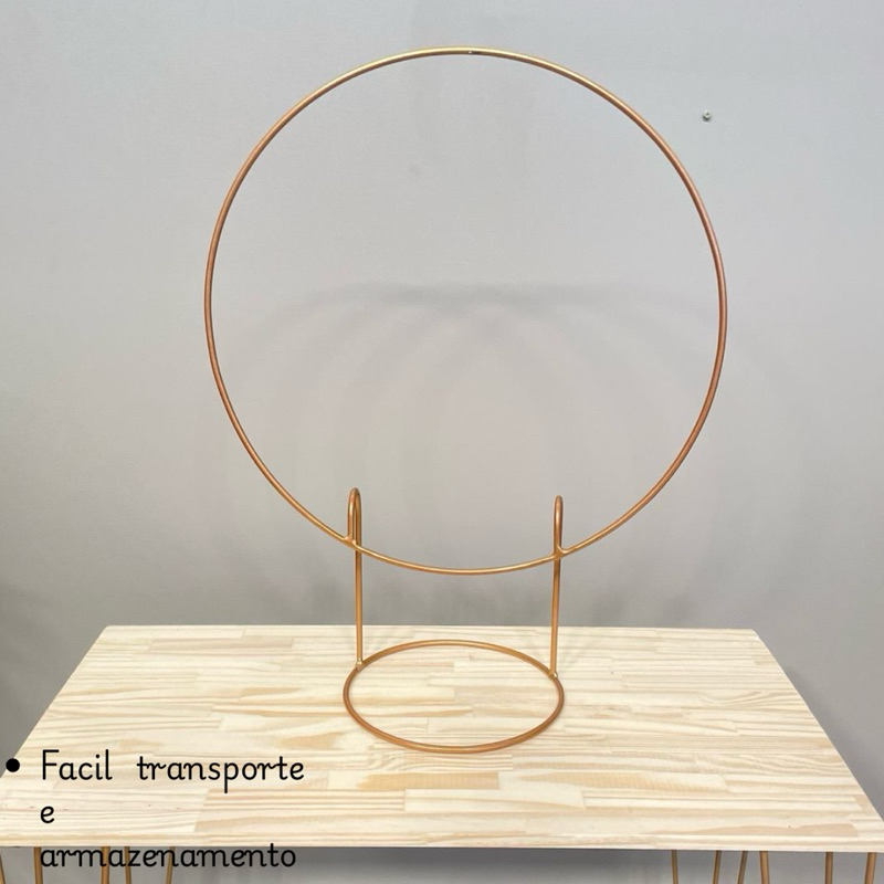 Mini Arco de Mesa Redondo Em Ferro Dourado Para Decoração em Festa de Aniversário Infantil Adulto