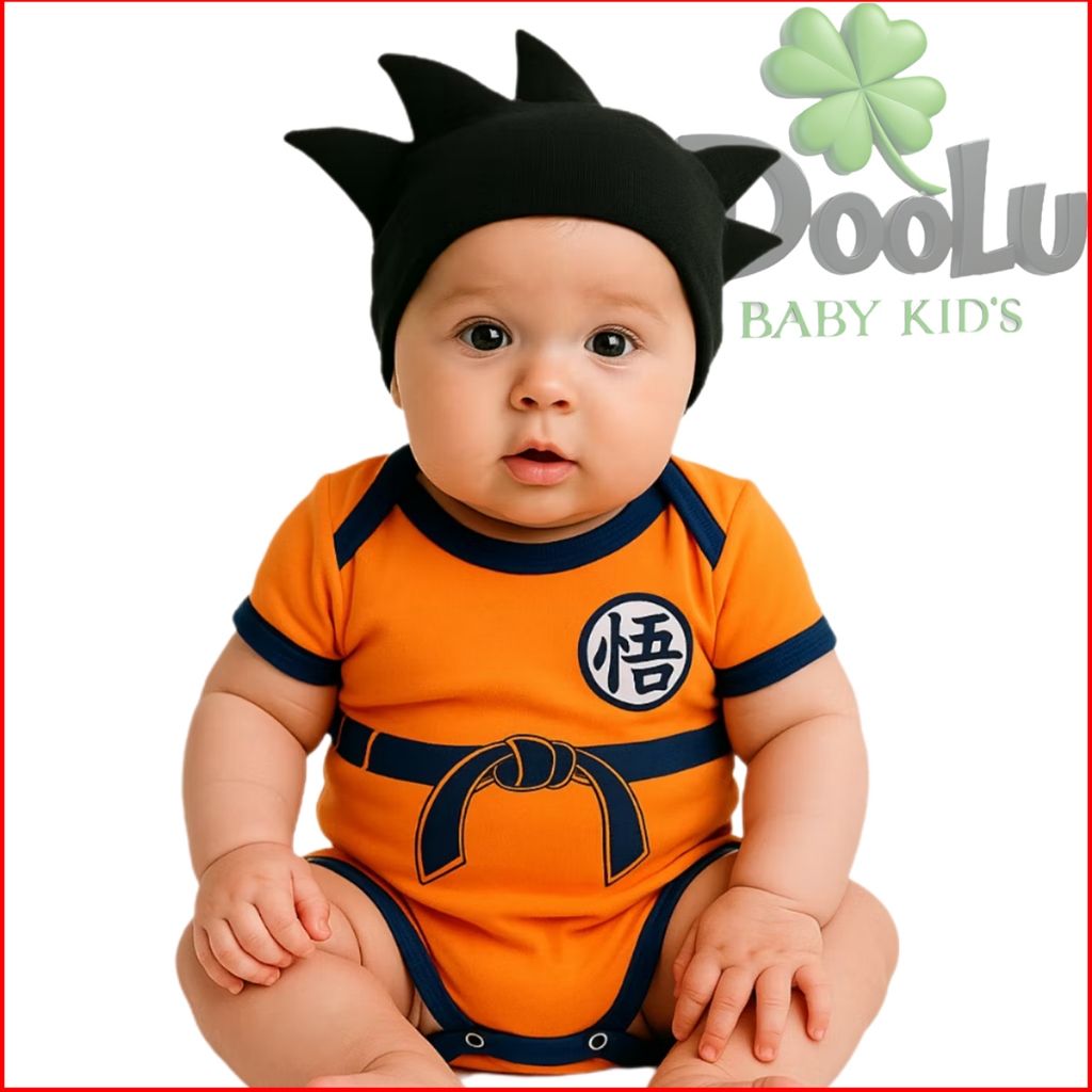 Body de Bebê Goku Dragon Ball + Touca - Mêversario Temático em Oferta na Shopee