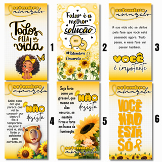 50 ou 100 Cartões Mensagens Motivacionais Setembro Amarelo 9x5 cm - Pronta Entrega - Envio Rápido em Oferta na Shopee