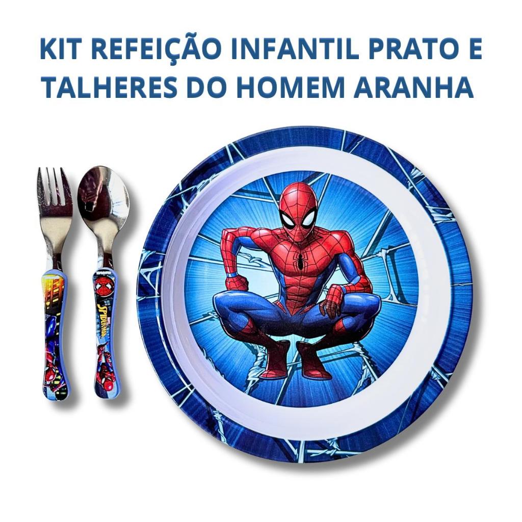 Kit Refeição Infantil Homem-Aranha Melamina – Segurança e Diversão nas Refeições em Oferta na Shopee