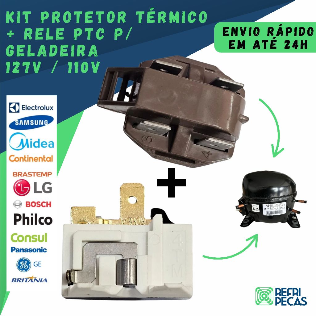 RELE E PROTETOR UNIVERSAL PTC TÉRMICO P/ GELADEIRA FREEZER RELÉ 127V - 110V 4 PINOS em Oferta na Shopee
