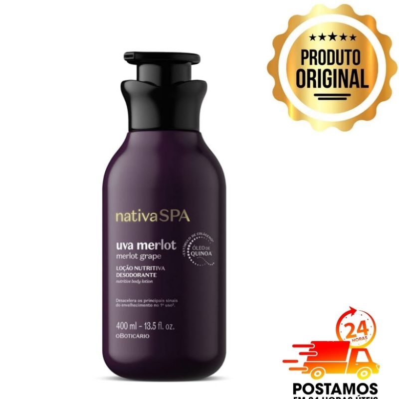 Loção Nutritiva Desodorante Nativa Spa Uva Merlot 400ml original boticário