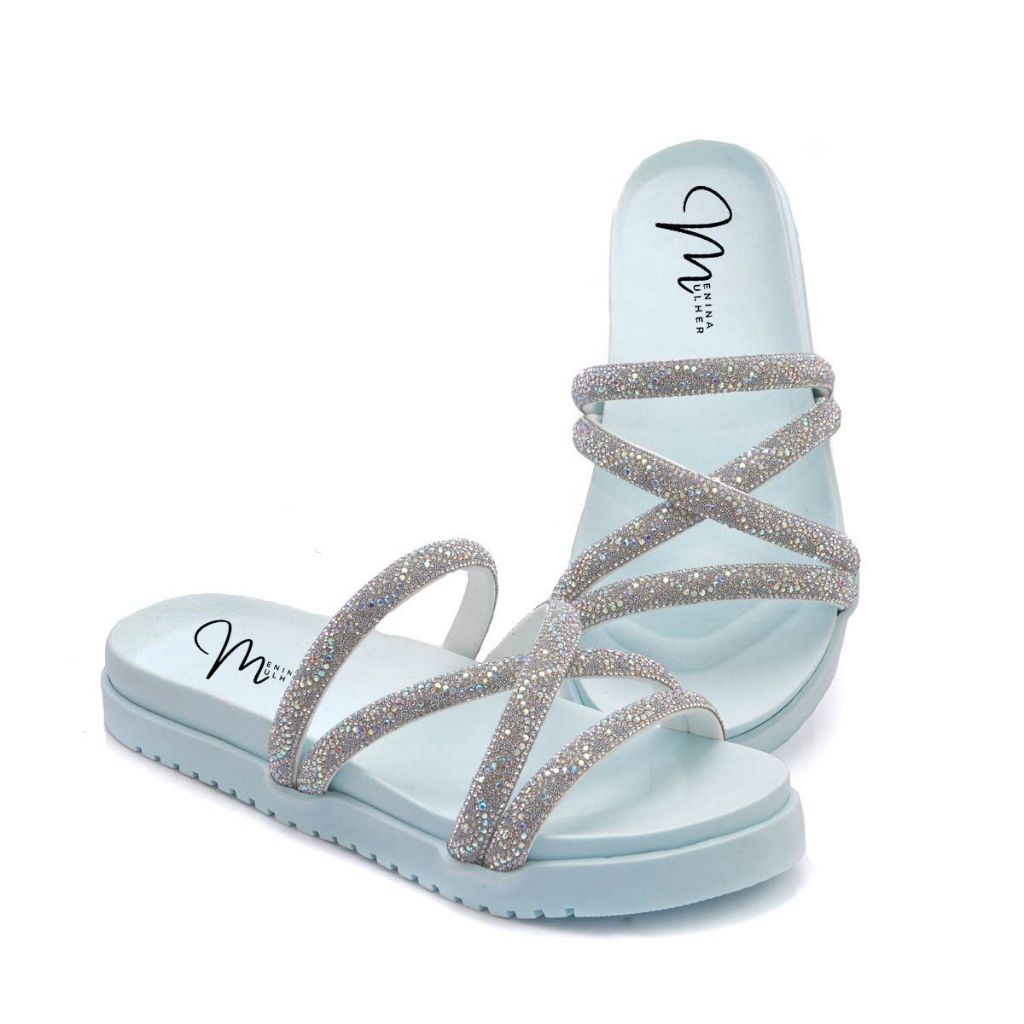 PAPETE FEMININA BIRKEN SANDALIA 33 AO 41 AZUL BEBÊ CONFORT em Oferta na Shopee