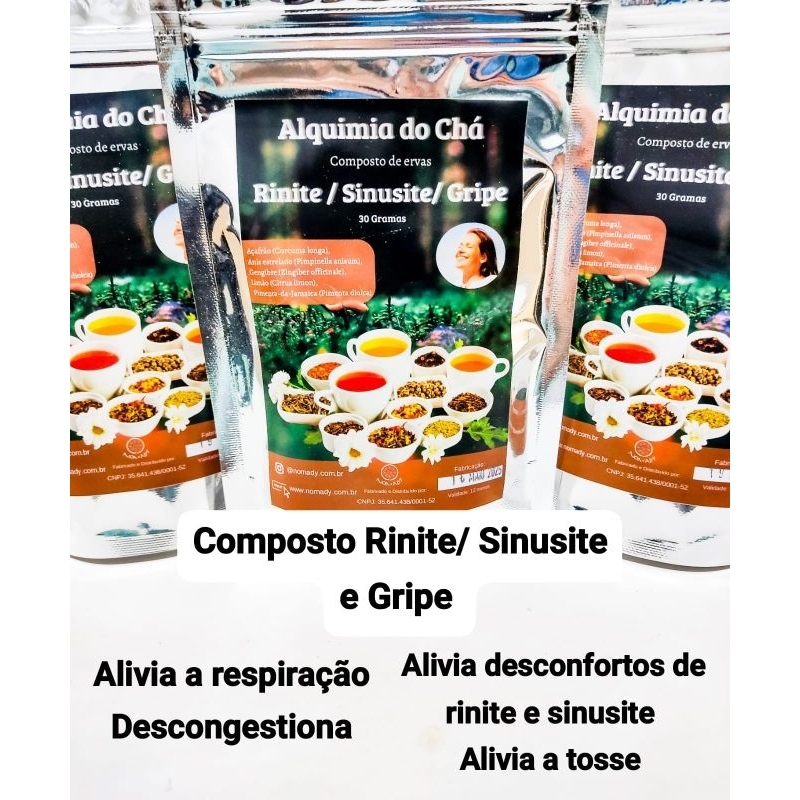 Chá de Ervas Naturais-  Composto para Bem-Estar Respiratório - Alquimia do Chá Nomady / Rinite/ Sinus/ Gripe - 30 Gr.