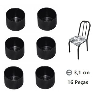 Ponteira Protetora Para Cadeira Tubular de Mesa de Jantar - Redonda 3,1 cm Preta em Oferta na Shopee