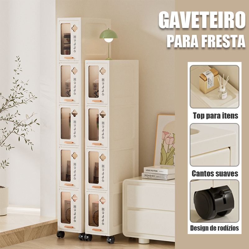 Armário Organizador para Espaços Apertados Gaveteiro Estreito para Cozinha,Banheiro, Área de Serviço em Oferta na Shopee