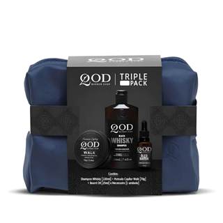 Kit Shampoo Whiskey + Pomada Walk + Oleo de Barba + Necessaire Triple Pack QOD Barber Shop em Oferta na Shopee