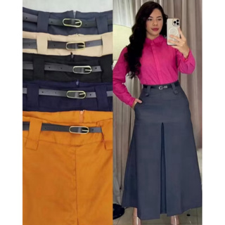 Saia Longa Alfaiataria Fit e Flare Feminina Moda Evangélica Cintura Alta Fenda Fechada em Oferta na Shopee