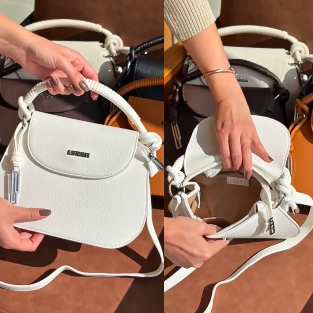 Bolsa de Mão Transversal Ombro Feminina Zíper Alça Corda Nó Moderna Dia das Mães Aniversário Reunião Viagens Eventos