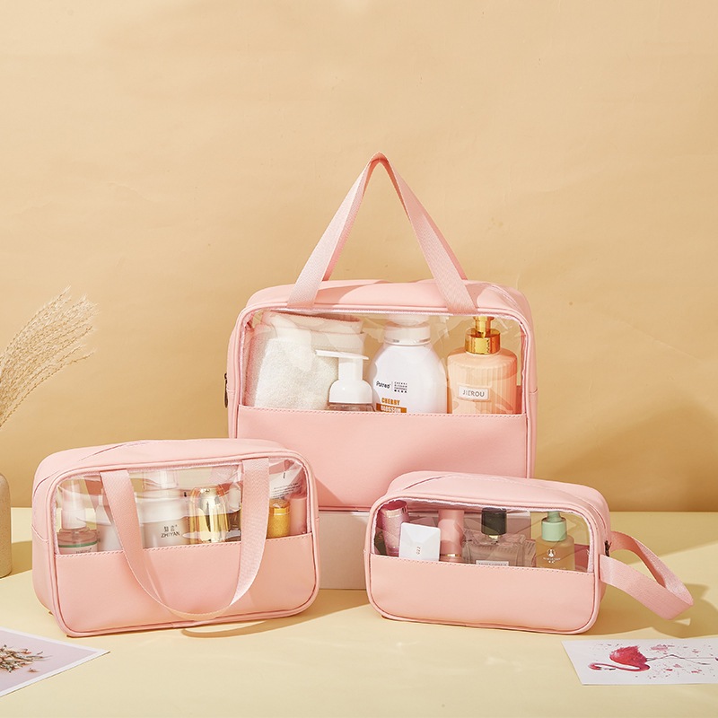 KIT 3 Necessaire Maquiagem Feminina Transparente bolsa de lavagem de maquiagem a prova de água -Q3