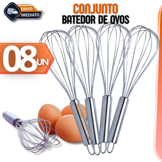 Batedor Fouet Profissional De Ovos e Massas Fue Cabo Reforçado 30CM Utensilio de Cozinha Casa