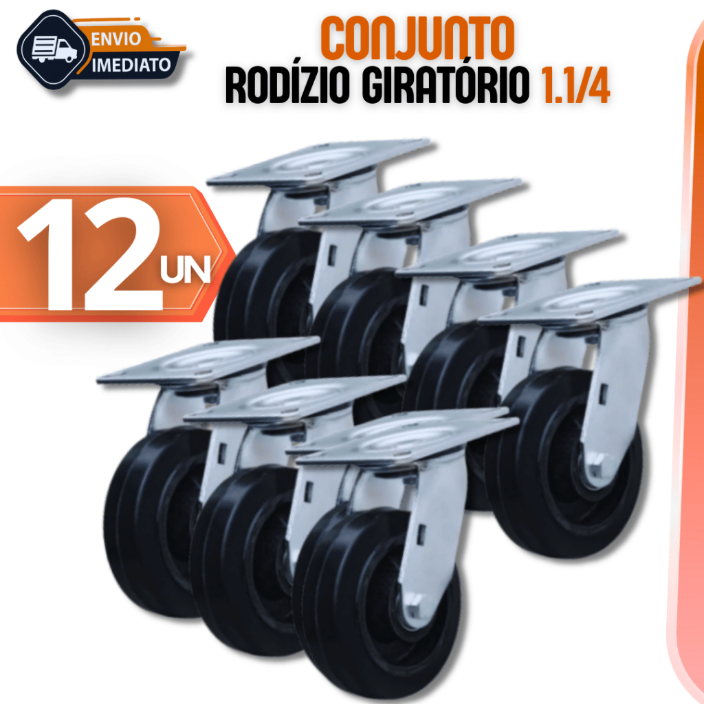 Rodízio Giratório Para Móveis 360º 1 1/4 Rodinhas Para Base Metal Multifuncional Variáveis Utilidades