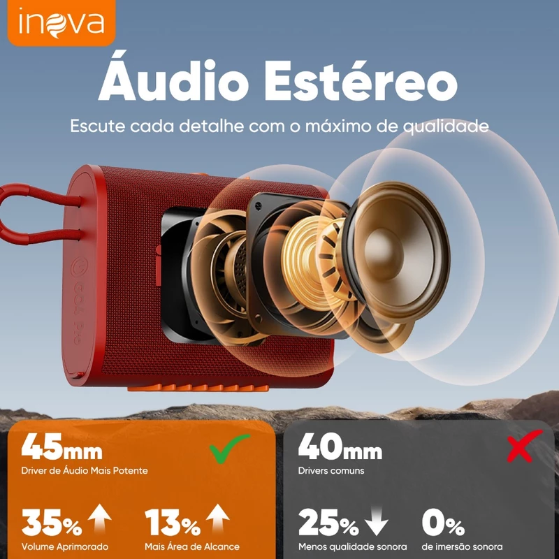 Caixa de Som Bluetooth Go 4 Pro da Inova Portátil à Prova D'Água — foto 3
