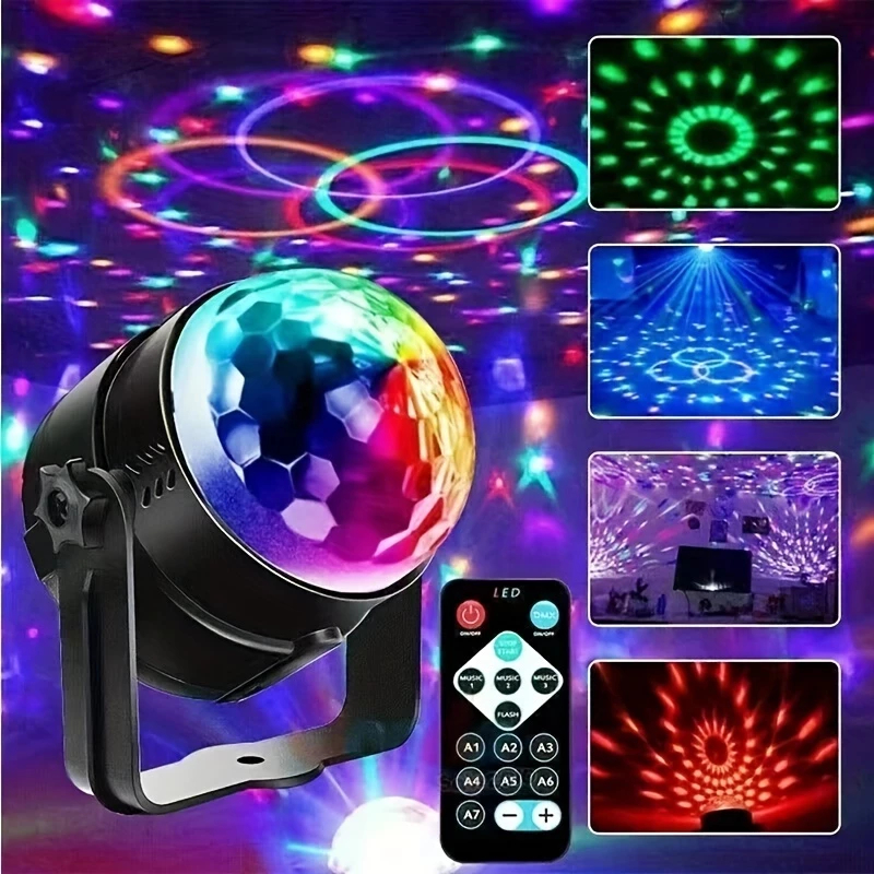 Luzes de Festa Disco Bola LED Estroboscópica Ativada por Som Lâmpada de Dança para Bar Palco DJ em Oferta na Shopee