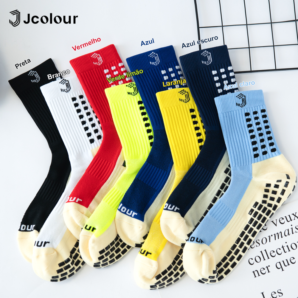 Jcolour Kit 10 pares Meias de futebol Meias Esportivas De Algodão Antiderrapantes De Alta Qualidade Enviar imediatamente em Oferta na Shopee