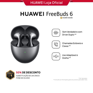 HUAWEI FreeBuds 6 | Fone de Ouvido Bluetooth Sem Fio | Som Duplo Driver Hi-Res e ANC Avançado em Oferta na Shopee