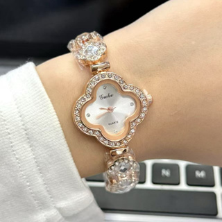 Relógio de Quartzo Liga Quatro Folhas de Quatro Folhas de Quartzo Pulseira de Moda  Pulseira Esmeralda Senhoras Relógio em Oferta na Shopee