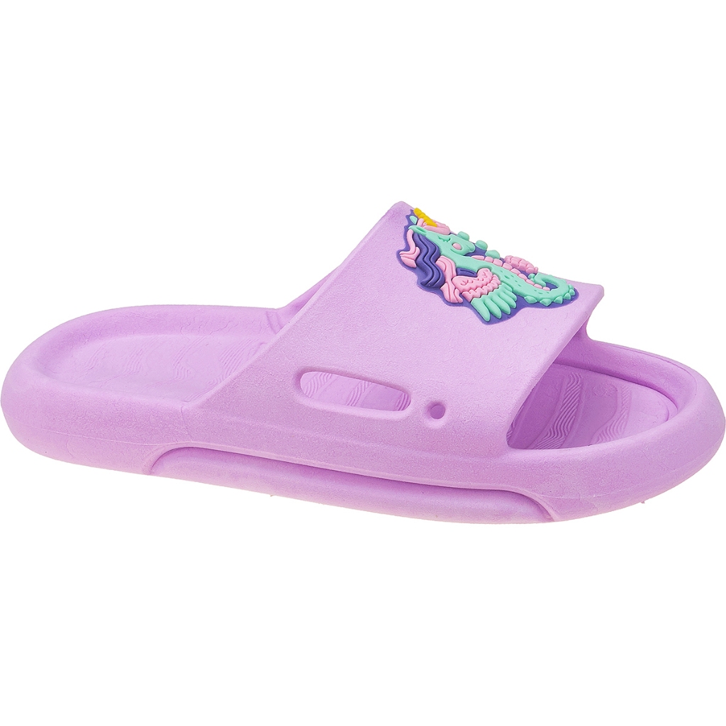 Detalhes do Chinelo Nuvem Slide Infantil Feminino Unicórnio Marinho Kidstep