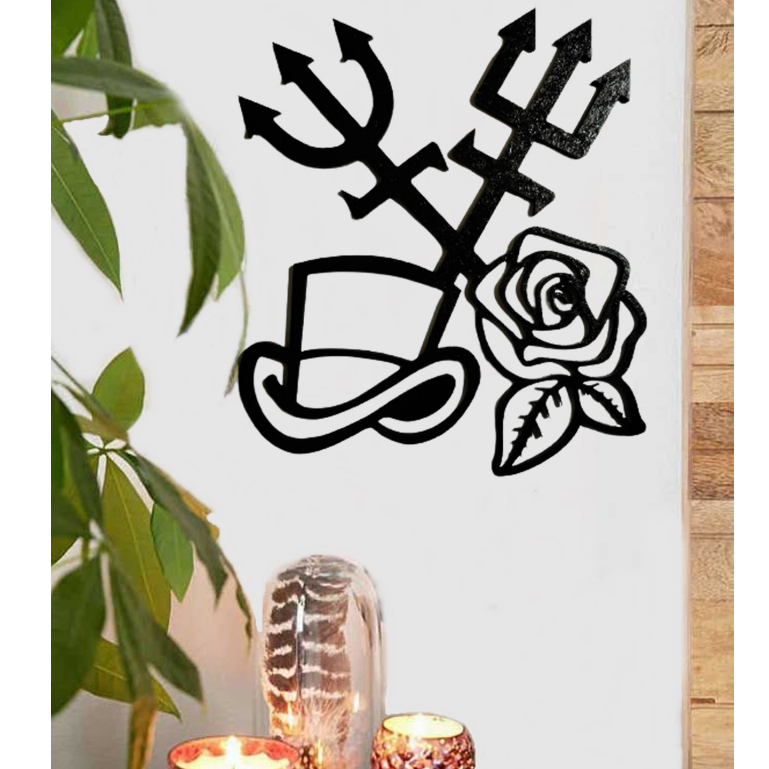 Aplique Vazado Umbanda Quadro Decorativo  Parede Símbolo Exu e Pombagira Cigana Quimbanda Kimbanda