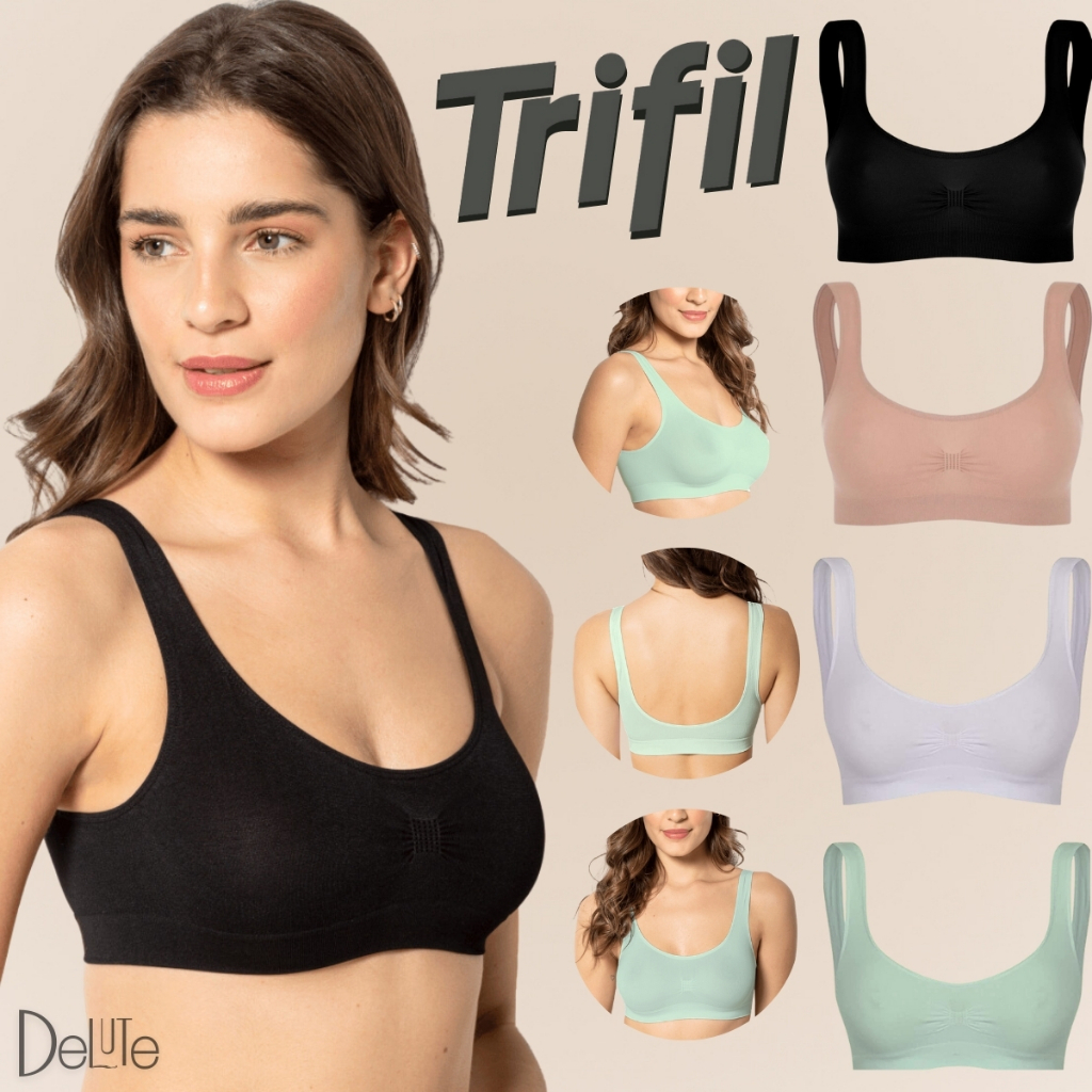 Top Sutia Trifil Sem Costura De Sustentacao Sem Bojo E Sem Aro