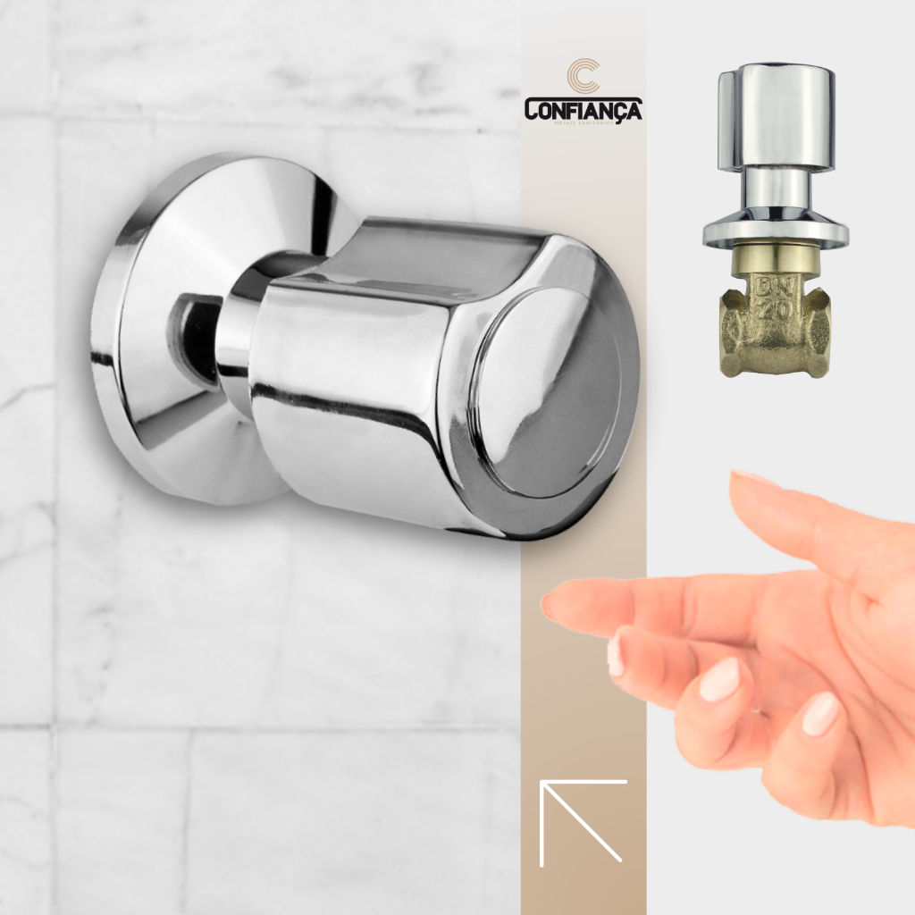 Registro De Gaveta Para Banheiro Cozinha 1509 3/4 Metal C-40 Cromado De Parede Geral em Oferta na Shopee