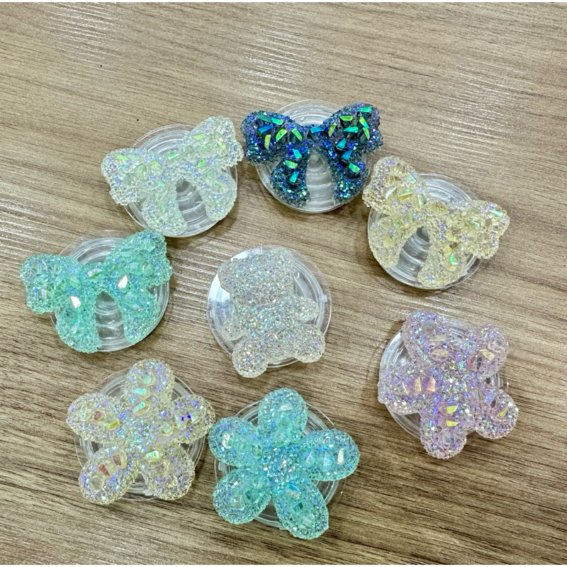Suporte Para Celular Pop Socket Celular Ins Laço e Urso Colorido Bonito Dos Doces Para Meninas