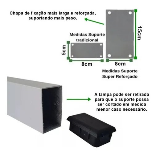 Kit 3 Suportes Para Pia 50cm – Super Reforçado Granito e Mármore