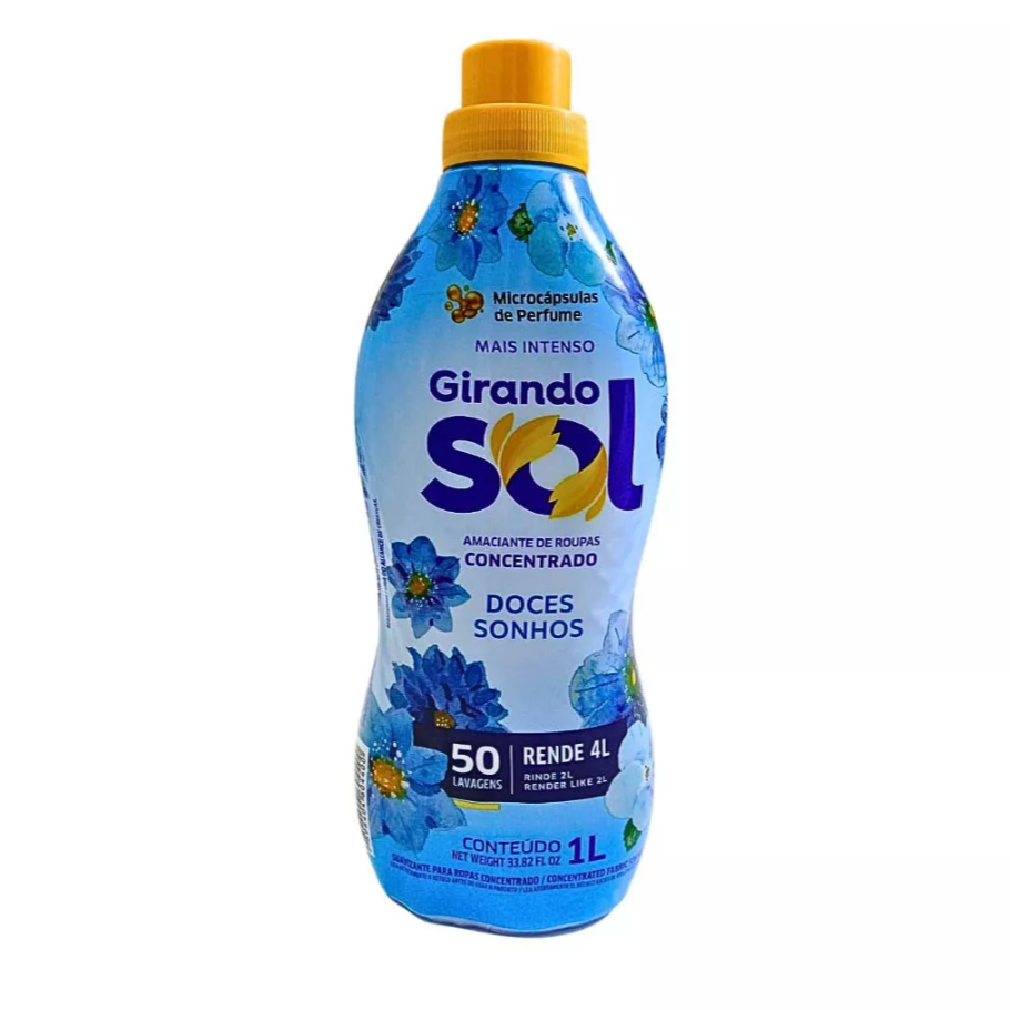 Amaciante de Roupas Concentrado 1L Girando Sol - AZUL DOCE SONHOS em Oferta na Shopee