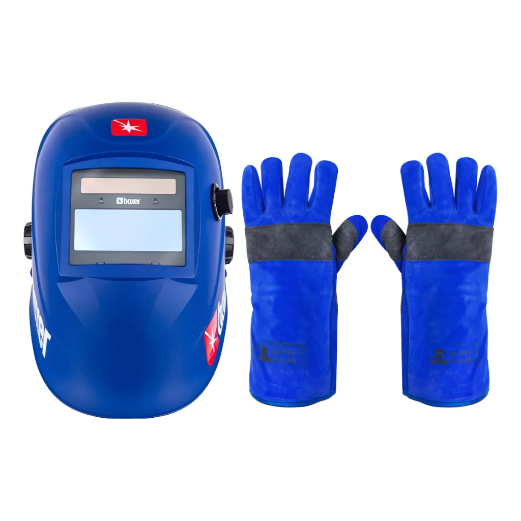 Máscara de Solda Com Escurecimento Automático DIN 9 a 13 Optiarc90 + Luva Para Soldador 300° Boxer