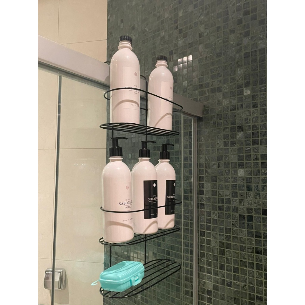 Suporte Porta Shampoo 3 Andares Preto Linha Luxo Para Box em Oferta na Shopee