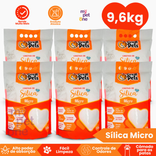 Kit 6 Areia Sílica Fina Great Pets para Gatos - 1,6 Kg em Oferta na Shopee